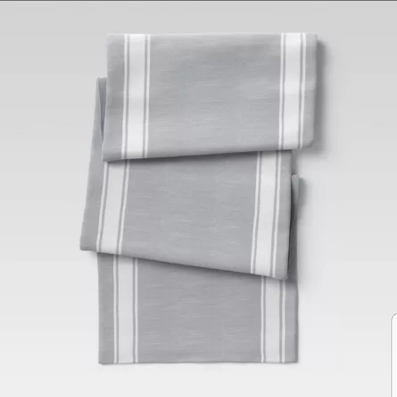 Threshold Other - Cotton Striped Bistro Table Runner Gray - Threshold™